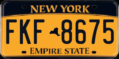 NY license plate FKF8675