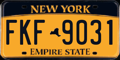 NY license plate FKF9031