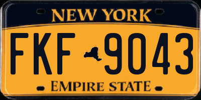 NY license plate FKF9043