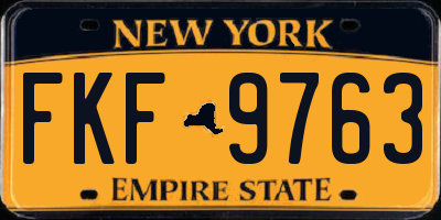 NY license plate FKF9763