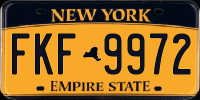 NY license plate FKF9972