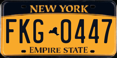 NY license plate FKG0447