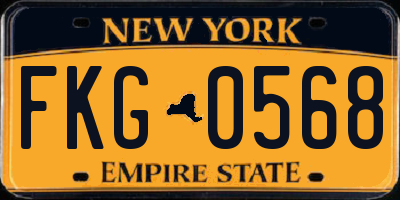 NY license plate FKG0568