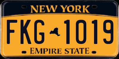 NY license plate FKG1019
