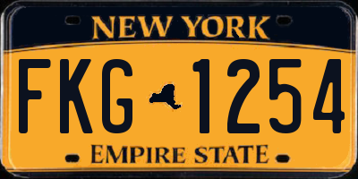 NY license plate FKG1254