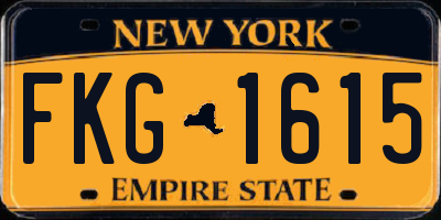 NY license plate FKG1615