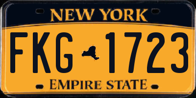 NY license plate FKG1723