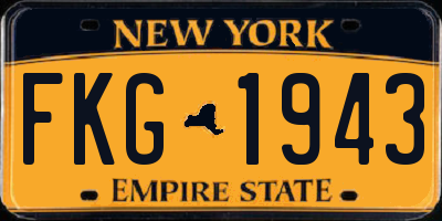 NY license plate FKG1943
