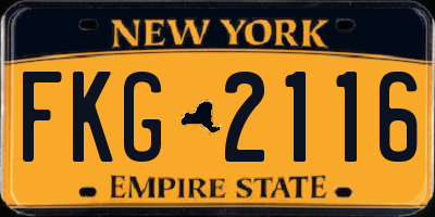 NY license plate FKG2116