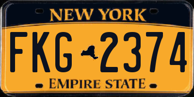 NY license plate FKG2374