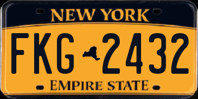 NY license plate FKG2432