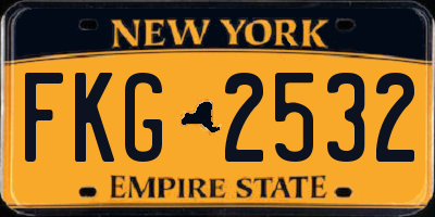 NY license plate FKG2532