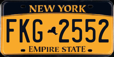 NY license plate FKG2552