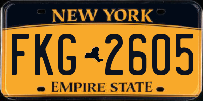 NY license plate FKG2605