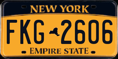 NY license plate FKG2606