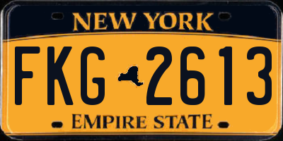 NY license plate FKG2613