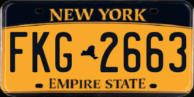 NY license plate FKG2663