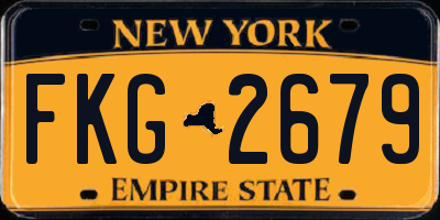 NY license plate FKG2679