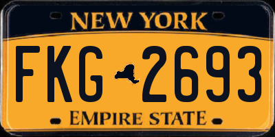 NY license plate FKG2693