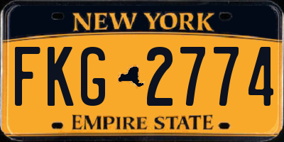NY license plate FKG2774