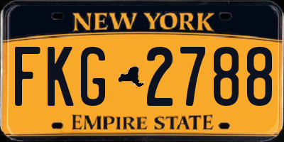 NY license plate FKG2788