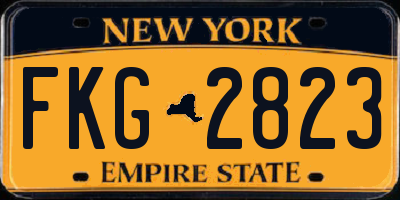 NY license plate FKG2823