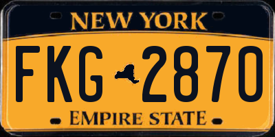 NY license plate FKG2870