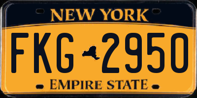 NY license plate FKG2950