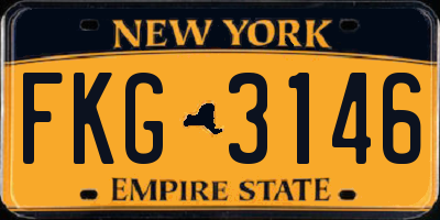 NY license plate FKG3146