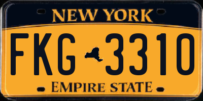 NY license plate FKG3310