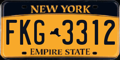 NY license plate FKG3312