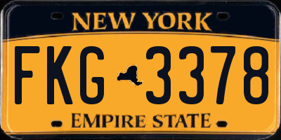 NY license plate FKG3378