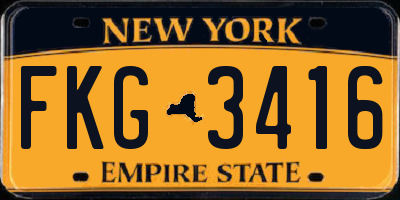 NY license plate FKG3416