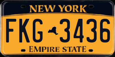 NY license plate FKG3436