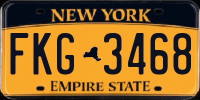 NY license plate FKG3468