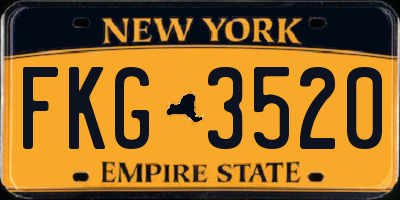 NY license plate FKG3520