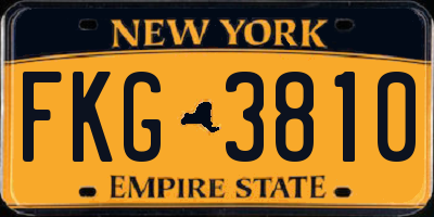 NY license plate FKG3810