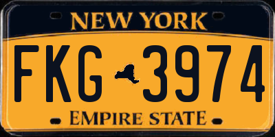 NY license plate FKG3974