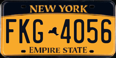 NY license plate FKG4056