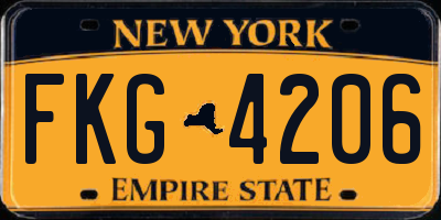 NY license plate FKG4206