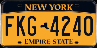 NY license plate FKG4240