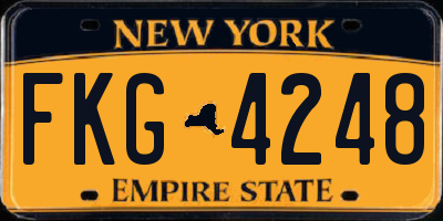 NY license plate FKG4248