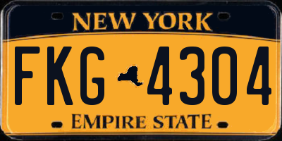 NY license plate FKG4304