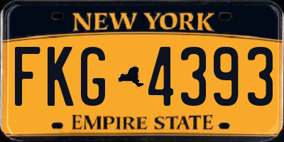 NY license plate FKG4393