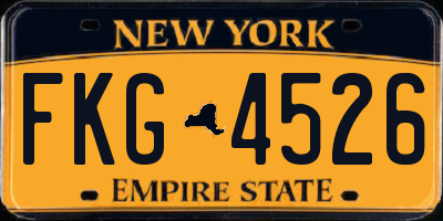 NY license plate FKG4526