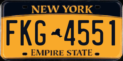 NY license plate FKG4551