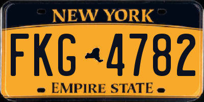 NY license plate FKG4782