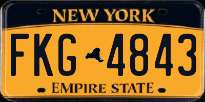 NY license plate FKG4843