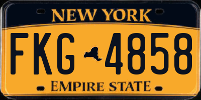 NY license plate FKG4858