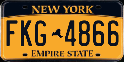 NY license plate FKG4866